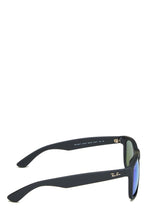 Carregar imagem no visualizador da galeria, RAY-BAN BLACK MIRRORED RUBBERIZED FRAME JUSTIN COLOR MIX WAYFARER SUNGLASSES