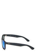 Carregar imagem no visualizador da galeria, RAY-BAN BLACK MIRRORED RUBBERIZED FRAME JUSTIN COLOR MIX WAYFARER SUNGLASSES
