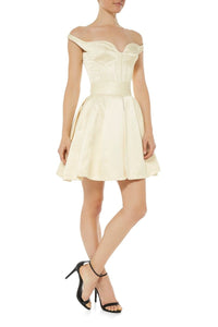 MONTANA CREAM SILK BUSTIER DRESS