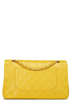 Load image into Gallery viewer, CHANEL YELLOW QUILTED LAMBSKIN CLASSIC DOUBLE FLAP MEDIUM