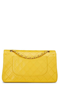CHANEL YELLOW QUILTED LAMBSKIN CLASSIC DOUBLE FLAP MEDIUM