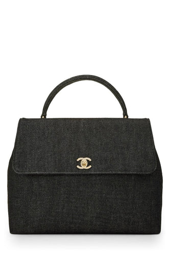 CHANEL BLACK DENIM KELLY