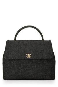 CHANEL BLACK DENIM KELLY