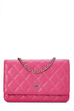 Load image into Gallery viewer, CHANEL PINK QUILTED LAMBSKIN WALLET ON CHAIN (WOC)