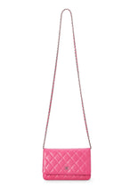 Load image into Gallery viewer, CHANEL PINK QUILTED LAMBSKIN WALLET ON CHAIN (WOC)