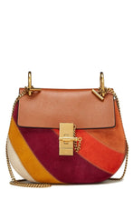 Load image into Gallery viewer, CHLOÉ BROWN LEATHER &amp; MULTICOLOR SUEDE DREW MEDIUM