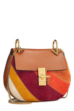 Load image into Gallery viewer, CHLOÉ BROWN LEATHER &amp; MULTICOLOR SUEDE DREW MEDIUM
