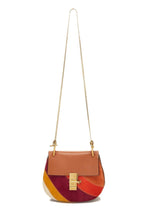Load image into Gallery viewer, CHLOÉ BROWN LEATHER &amp; MULTICOLOR SUEDE DREW MEDIUM