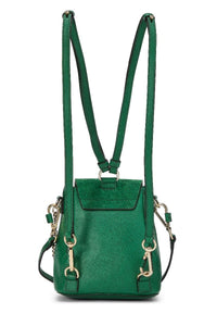 CHLOÉ GREEN LEATHER & SUEDE FAYE BACKPACK MINI