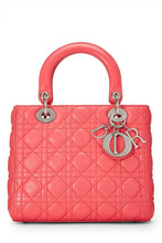 Charger l&#39;image dans la galerie, CHRISTIAN DIOR PINK QUILTED CANNAGE LAMBSKIN LADY DIOR MEDIUM