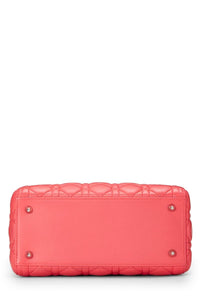 CHRISTIAN DIOR PINK QUILTED CANNAGE LAMBSKIN LADY DIOR MEDIUM