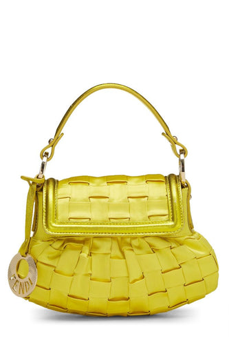 FENDI YELLOW WOVEN SATIN CHEF MINI