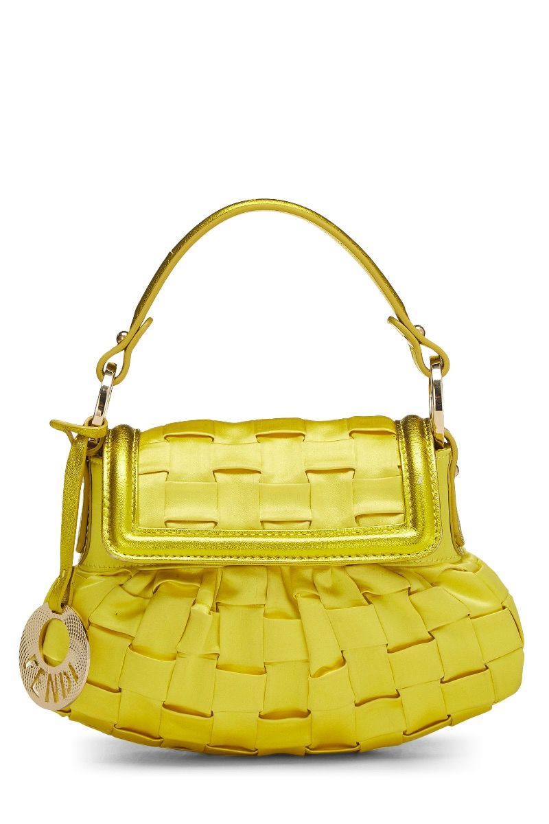 FENDI YELLOW WOVEN SATIN CHEF MINI