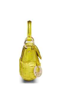 FENDI YELLOW WOVEN SATIN CHEF MINI