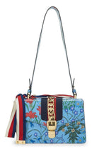 Carregar imagem no visualizador da galeria, GUCCI BLUE LEATHER GG FLORAL SYLVIE