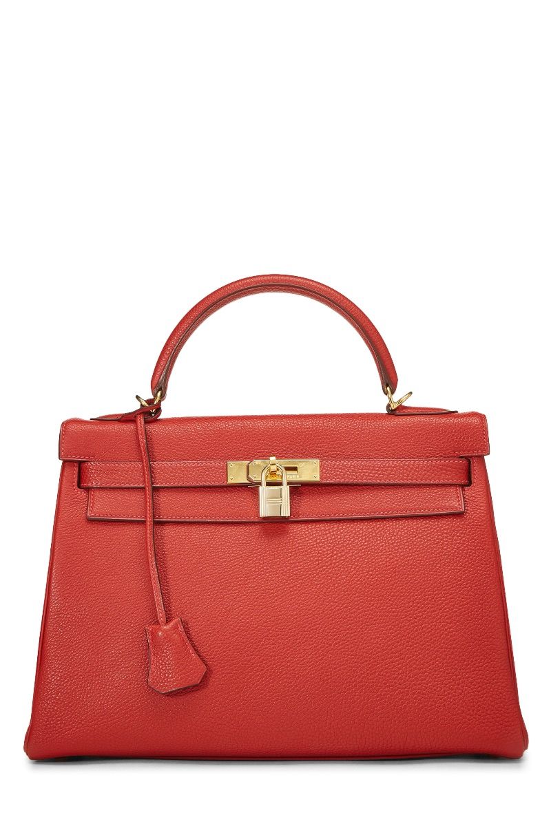 HERMÈS ROUGE GARANCE TOGO KELLY RETOURNE 32