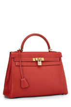 Carregar imagem no visualizador da galeria, HERMÈS ROUGE GARANCE TOGO KELLY RETOURNE 32