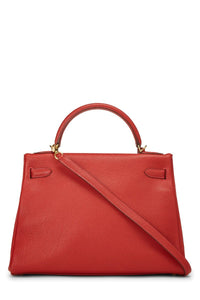 HERMÈS ROUGE GARANCE TOGO KELLY RETOURNE 32
