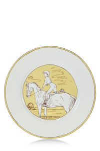 HERMÈS YELLOW PREMIER MATIN DE L'AN 6-PC SAUCER SET