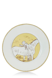 HERMÈS YELLOW PREMIER MATIN DE L'AN 6-PC SAUCER SET