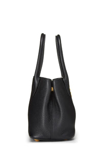 PRADA BLACK VITELLO DAINO HANDBAG MINI