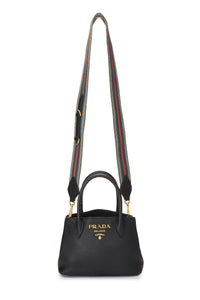 PRADA BLACK VITELLO DAINO HANDBAG MINI